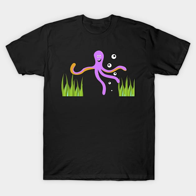 Squid Purple T-Shirt by Dheograft